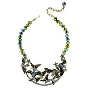 Heidi Daus "GOING BATTY" CRYSTAL AND ENAMEL ACCENTED BEAD NECKLACE